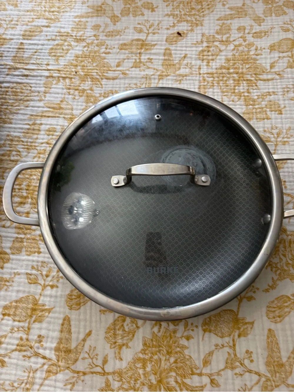 Durable Stainless Steel Sauté Pan with Glass Lid - Silver